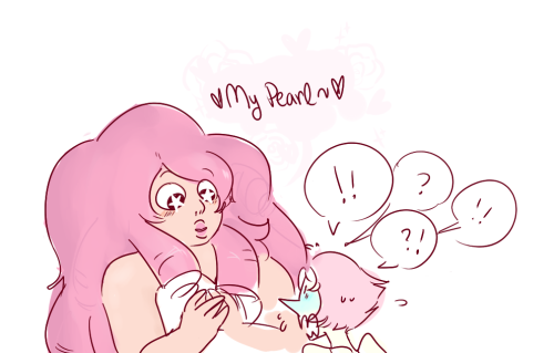 bearsister:  I love the theory that Pearl originally belonged to White/Yellow Diamond. After The Answer and seeing Blue Diamond’s Pearl and that gems can change their hair color, I couldn’t stop thinking about Pearl changing her hair color to match