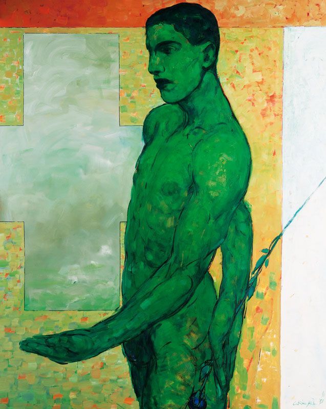 Bruno Griesel (German, b. 1960), Versuch der Mitte II, 1993-96. Oil on canvas, 150