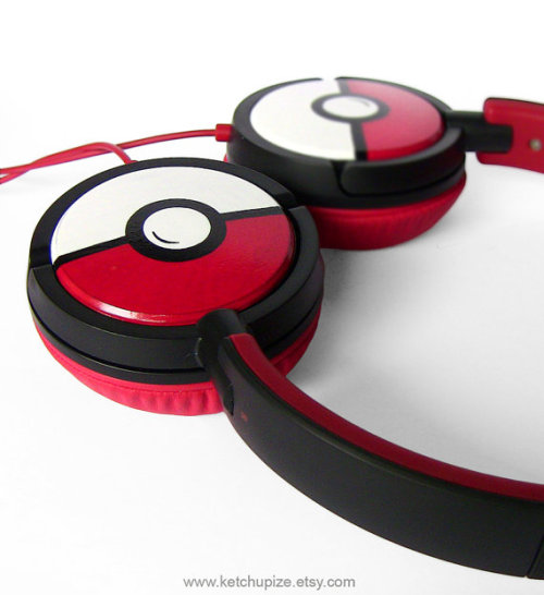 insanelygaming: Pokemon Headphones Available for purchase on Etsy Created by Ketchuprize