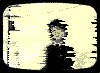 image of lain from Serial Experiments lain in a tv that is glitching