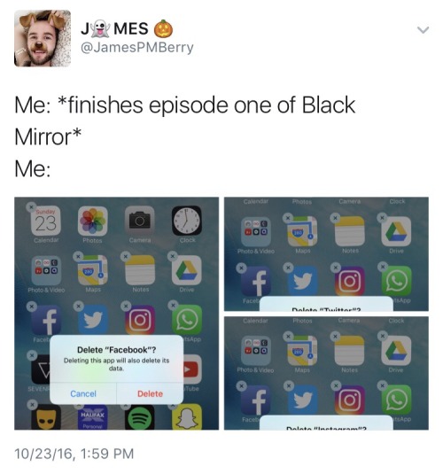 welcomepineapple:the Black Mirror twitter account dragged some poor homosexual today