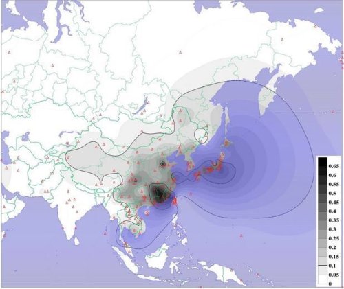 ataru-mix: (via ソンミ@中国垢 on Twitter: “アルコールを分解できない遺伝子を持っている人の分布図。黒くなればなるほど酒に弱い人が多い。 酒に強いイメージがある