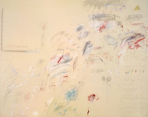 artist-twombly:The First Part of the Return from Parnassus, Cy Twombly, 1961, Art Institute of Chica