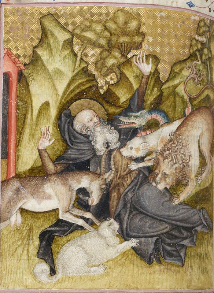 medievalengravings:  St Anthony assailed by demons. Bibliothèque nationale de France,