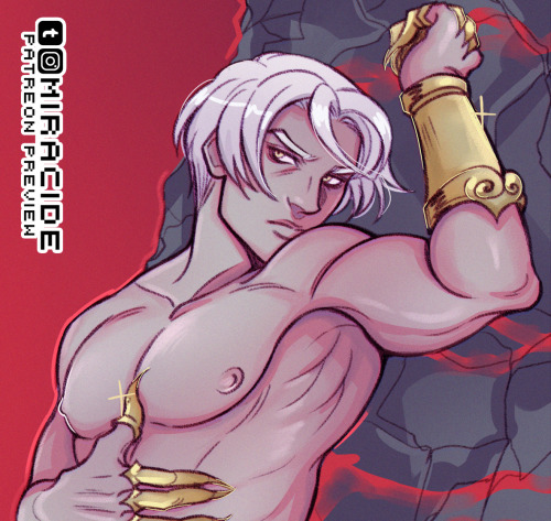 miracide:heyyy happy new year! thanatos pinup is up on patreon! (18+) https://patreon.com/miracide t