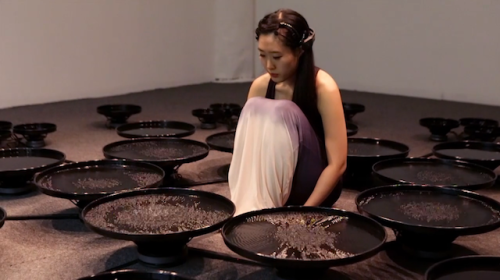 littlelimpstiff14u2: Artist  Lisa Park  Manipulates 48 Pools of Water with Her Mind Brain 