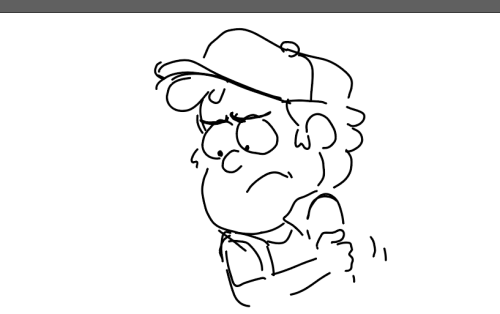 Dipper looks away from Stan still looking frustrated. He rubs his arm.