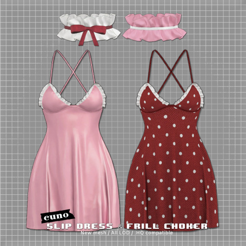 eunosims:slip dress & frill chokerslip dress  Download (Early Access) June 30frill choker 