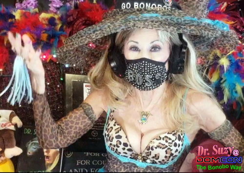 DomCon 2020 Virtual: Mistress of Ceremonies Dr. Susan Block, Sunday Mistress Tea, The Bonobo Way &am