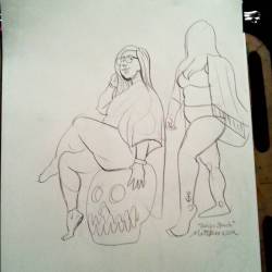 Drawing of Dahlia Strack at Dr.  Sketchy’s