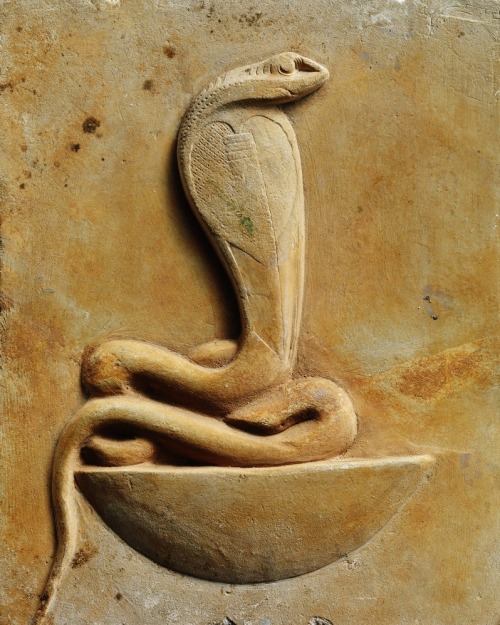oldpaintings:Relief plaque of cobra on a neb basket Period:Late Period–Ptolemaic Period Date:400–30 
