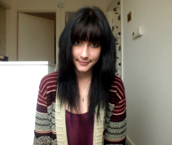 satanslittlewh0re:  I am in love with this cardigan and I actually like this photo and think I look quite pretty c: this doesnt happen, ever.  You always look very pretty and cute and this picture is no exception, i love the little hint of a smile as