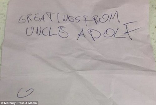 The worker left the anti-Semitic note inside a parcel which contained a toy that the woman had order