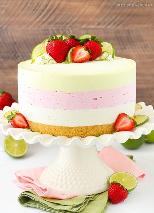 sweetoothgirl:Key Lime Strawberry Coconut Ice Cream Cake