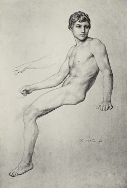 hadrian6:Male Nude Study.  Julius Schnorr