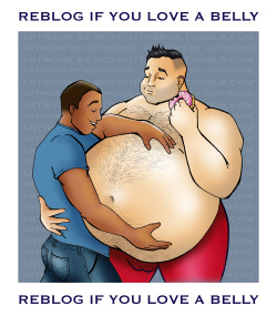 moxoutthebox:Happy Monday Bigguys! It’s a new week to feed and appreciate a big belly. Artwork by Mox via MoXouttheboX.tumblr.com