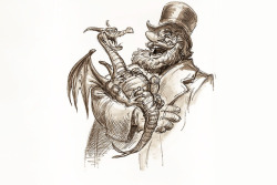 the-disney-elite:Andy Gaskill’s concept art for Figment and the Dreamfinder from EPCOT’s Journey Into Imagination pavilion.