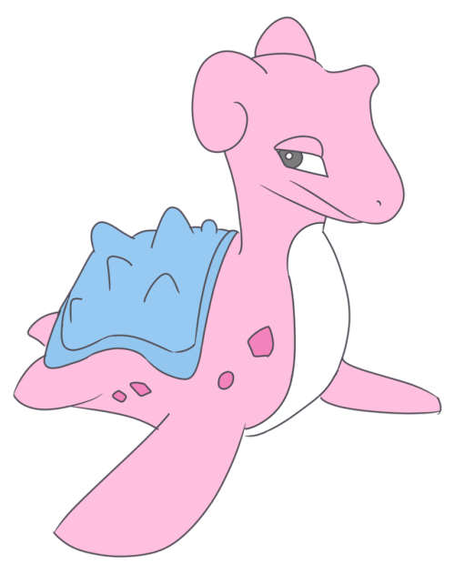 Drew a Lapras, decided to do some pride variants - trans, nonbinary, genderqueer and agender -Please