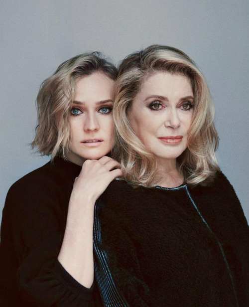 Catherine Deneuve and Diane Kruger photographed by Lucian Bor for Madame Figaro (2017)