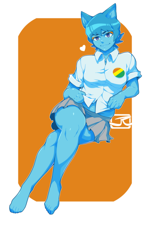 krimxonrage: Hey look! It’s everyone’s favorite blue cat mom!—20170217, Art © KrimxonRage 2017  Commission Info  Patreon   dat Nicole~ ;9