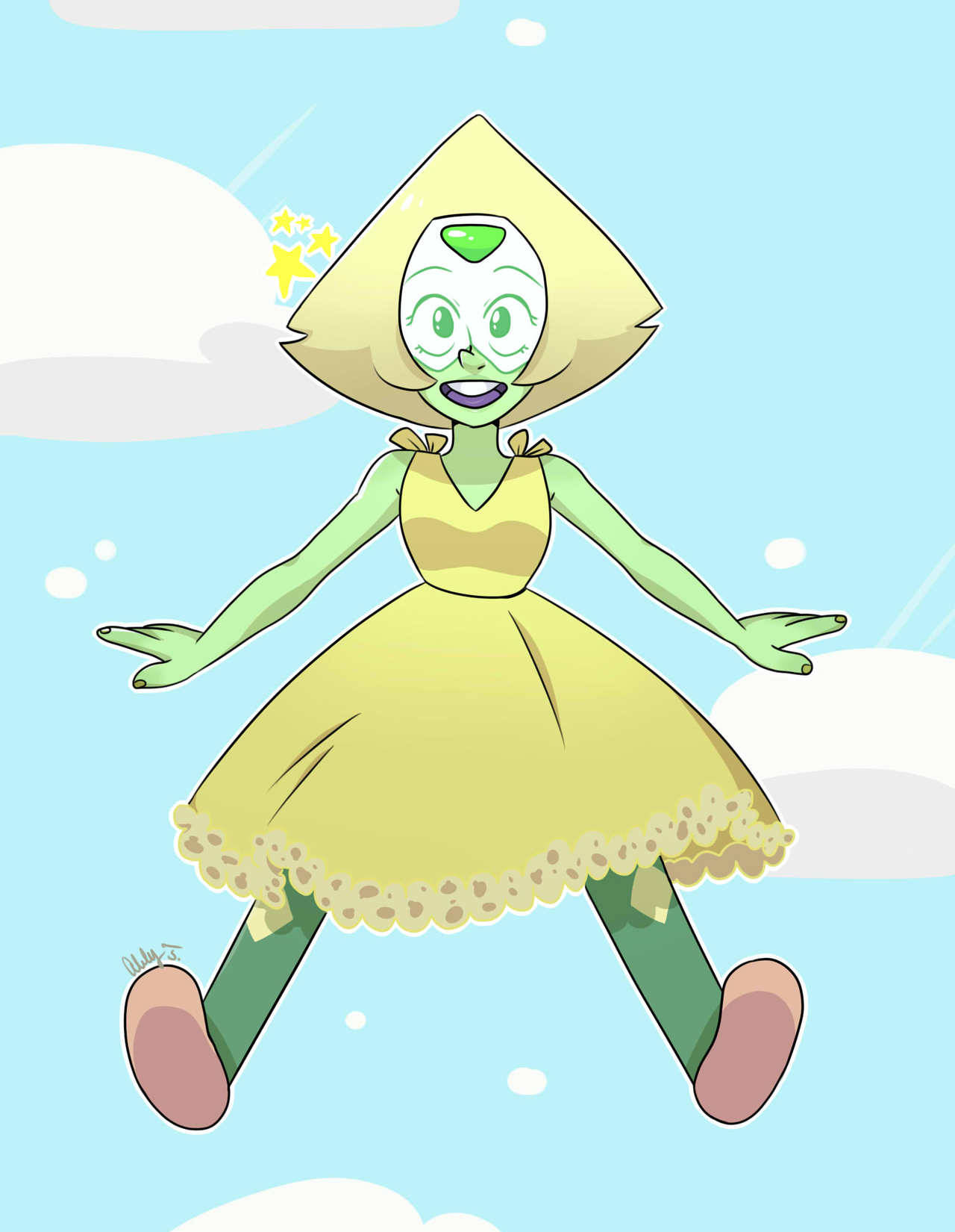 abbymacaroni:  Flower girl Peridot.I really loved how she looked in Reunited.