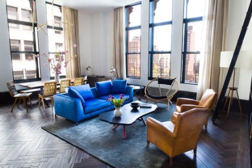 {Have been sharing snippets of this space not realizing they were all in one New York apartment, own