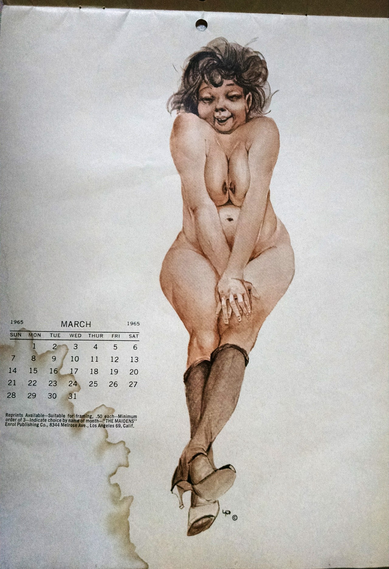 Miss March from  &ldquo;The Maidens 1965 Calendar: A portfolio of selected girls