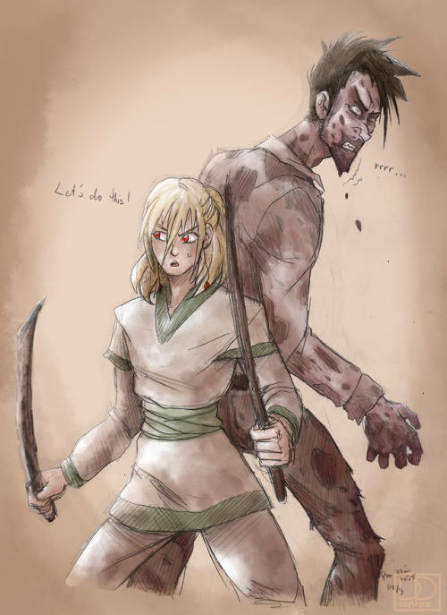 sortadaily-leoriopaladinight:  This is the next little comic in the Zombie AU story If you’re 
