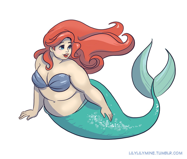 greencladprince:yamino:  lilylilymine:  drew chubby Ariel!! Chubby girls rock and