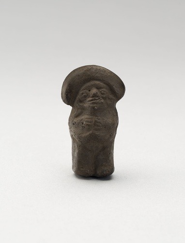 Mold-Made Blackware Pendant with Rounded Headdress, Moche, 100, Art Institute of Chicago: Arts of th