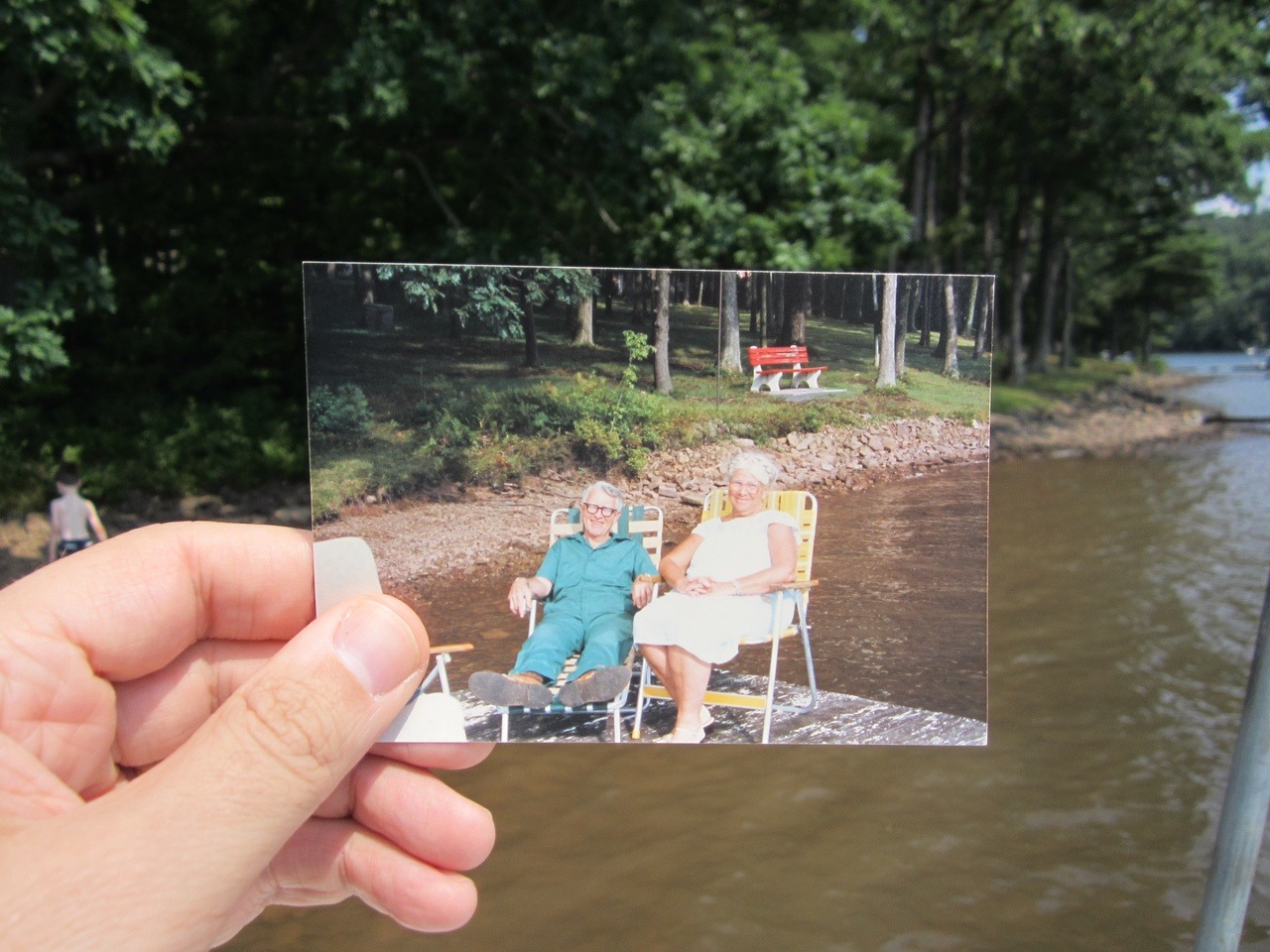 Dear Photograph, This picture of my grandparents was taken from our old dock at the cottage they bought in 1949. We enjoyed over 60 years of summers together at Deep Creek Lake in Maryland. They have both passed since then, but I wanted to get one...