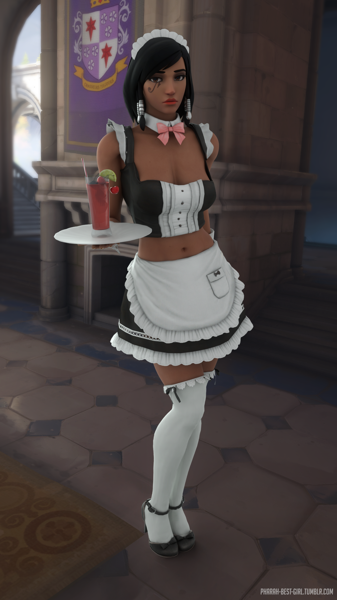 Maid Fareehais here to serveModels used: Pharah, uniform, drinks