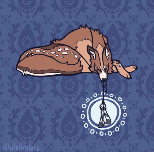 An art of Fawn in 4 different styles! She’s Smalldeer’s dog version XD supposed to be a 