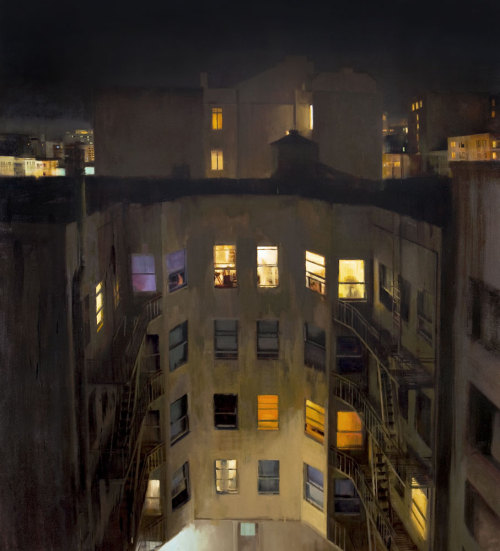 Stories in the T.L.   -    Kim CoganKorean, b.1977-oil on canvas ,  72&quot; X 64&quot;