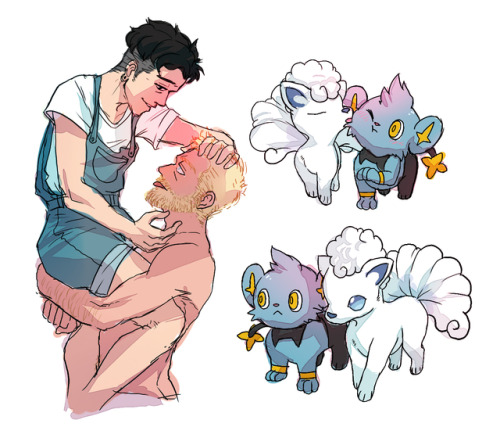 ponkuno:pokemon trainer husbands vacationing in Alola