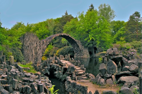 odditiesoflife: Devil’s Bridge Kromlauer Park is a gothic style, 200-acre country park in the munic