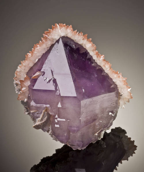 ifuckingloveminerals:Amethyst, CalciteFengjiashan Mine, Daye Co., Hubei Province, China