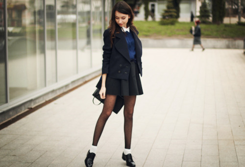 tightsobsession:  School girl attire. Via The Fashion Cuisine. 