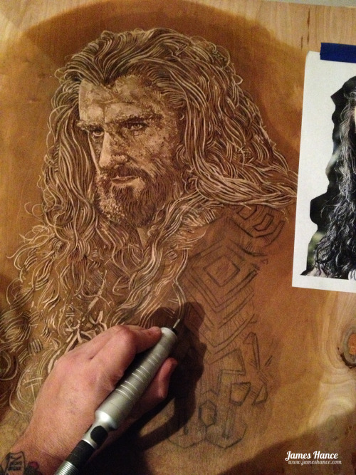 jameshance:  Latest Wood Carving - “Loyalty. Honor. A willing heart.” (Thorin Oakenshiel