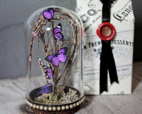 lesstalkmoreillustration: Handcrafted Sculptures in a Glass Bell Jars By Damnfrenchdesserts On Etsy   *More Things & Stuff    Want