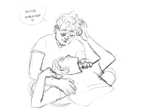 quick little sequel to this bc nureyev needs some sleep too [image description: a messy black and wh