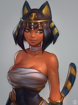 natthelich:Fusion of Eliza from Skullgirls and Ankha from Animal Crossing. 