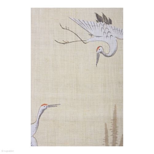 OrimeThis is a beautiful girl&rsquo;s hemp kimono with hand painted motifs of crane and pine. For th