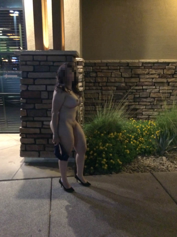 beautygeek123:  We are in front of a restaurant we occasionally go to. Yes, she is