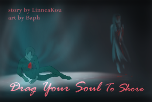 My art for @viktuuriangstbang, to go with the fic [Drag Your Soul to Shore by LinneaKou].Canon diver