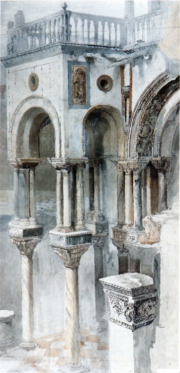 John Ruskin (English, 1819-1900, b. London, England) -The South Side of St Mark’s from the Loggia of