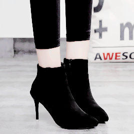 niseu:Pointed Toe Stiletto Ankle Boots