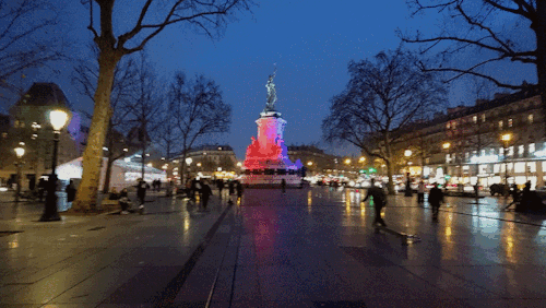A beautifully animated GIF of Paris, France, on December 19, 2017.