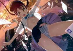 5 nenme no houkago kantoku bra landscape pantsu shimapan shirt lift skirt lift uniform | #365126 | yande.re