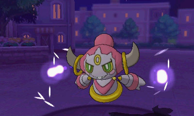 pokemon-global-academy:   Hoopa  Hoopa is a Mythical Pokémon in the world of Pokémon Omega Ruby and Pokémon Alpha Sapphire that cannot be encountered through regular gameplay! The Pokémon is recognizable by its two horns and the golden ring that